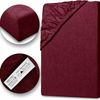Jersey Spannbettlaken Spannbetttuch 90-100x190-200cm 100% Baumwolle Bordeaux Bild 2