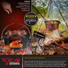 KESSER® Dutch Oven Set BBQ Feuertopf Schmortopf, Gusseisen Topf mit Deckelheber Henkel und Schlitz für Themormeter, kochkessel Grilltopf Gulaschkessel für Oudoor & Indoor Topf ohne Füße, DO9P - 9.0 Liter Bild 5