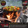 KESSER® Dutch Oven Set BBQ Feuertopf Schmortopf, Gusseisen Topf mit Deckelheber Henkel und Schlitz für Themormeter, kochkessel Grilltopf Gulaschkessel für Oudoor & Indoor Topf ohne Füße, DO9P - 9.0 Liter Bild 3