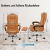 LuxusKollektion Ergonomischer Bürostuhl mit Wärmemassagefunktion und PU-Leder, Braun Bild 2