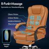 LuxusKollektion Ergonomischer Bürostuhl mit Wärmemassagefunktion und PU-Leder, Braun Bild 3