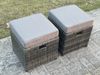Fimous Rattan Gartenmöbel Set 8-Sitzer Patio Lounge Sofa Set im Freien mit quadratischem Couchtisch 2 Kleine Fußhocker Dunkelgrau Gemischt Bild 5