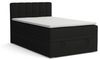 Deine Möbel 24 Boxspringbett DAVID MINI Boxbett Polsterbett Kompletbett Velours Samt (Jugendbett Jugendzimmer Schlafzimmer Bett, 3-St, 100x200 120x200 Creme Beige Hellgrau Grau Anthrazit Schwarz), mit einer durchgehenden Matratze Taschenfederkern-Matra... Bild 4
