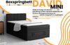 Deine Möbel 24 Boxspringbett DAVID MINI Boxbett Polsterbett Kompletbett Velours Samt (Jugendbett Jugendzimmer Schlafzimmer Bett, 3-St, 100x200 120x200 Creme Beige Hellgrau Grau Anthrazit Schwarz), mit einer durchgehenden Matratze Taschenfederkern-Matra... Bild 3