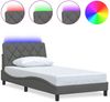 vidaXL Bettgestell mit LED ohne Matratze Dunkelgrau 100x200 cm Stoff 3310651 Bild 2
