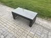 Fimous Hoher Rücken Rattan Gartenmöbel Sets mit Rechteckig Couchtisch 2 Beistelltische 2 Kleiner Fußhocker Dunkelgrau Gemischt Bild 3