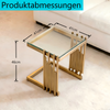 Beistelltisch 46x41x41 cm, quadratisch, mit gehärtetem Glas und Gold-Edelstahlrahmen mit Spiegel-Finish Bild 5