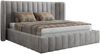 Polsterbett GOLETTA CLASSIC 160 x 200 cm mit gepolstertem Kopfteil, stabilem Bettrahmen, Lattenrost und Bettkasten mit Gasdruckfedern, Doppelbett, zeitloses Design - Hellgrau Velvet Bild 5
