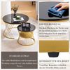 Couchtisch-Set mit Marmormuster & Metallgestell, 2-teilig, 70x70x47/45x45x40 cm, Schwarz-gold Bild 5