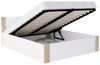 FDM Stauraumbett mit Bettkasten und Lattenrost 120x200, 140x200, 160x200 und 180x200cm (MADE IN EU - Gästebett Tagesbett Kinderbett belastbar bis 400kg - viel Stauraum, ideal für Paare, in Weiß-Natur oder Weiß-Grau), Metallrahmen mit hydraulischer Klap... Bild 4