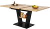 Esstisch 118-157x70x75 cm, ausziehbar, MDF in Schwarz/Natur, mit V-Beinen Bild 4