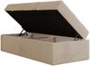 Boxspringbett 90x200 Polsterbett ZERO 90 Einzelbett ohne Kopfteil, inkl. Stauraum & Multipocket-Matratze, Hotelbett - Creme Plüsch - H4 - Topper Visco Bild 5