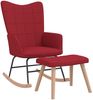 Schaukelstuhl mit Hocker Stoff Weinrot [328026] Bild 2