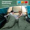 2 in 1 Doppelschlafsack Einzelschlafsack XL Deckenschlafsack mit 2 Kissen 220 x 150 cm Bild 5