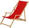 Gartenliege rot Strandliege Relaxliege Fußablage Sonnendach Buche Klappstuhl 10-308 N F S Bild 3
