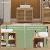Bellamio 'Newa' Badezimmer-Set aus Waschbeckenunterschrank und Hängeschrank mit 3 Ablagefächern, Bambus, natur Bild 3