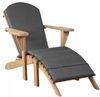 deVries Adirondack "WOODIE" aus Teakholz (Basic) Sessel und Hocker abnehmbar inkl. Polster uni grau Bild 4