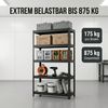 SR2B Premium Schwerlastregal Schwarz – 875 kg belastbar, wasserfest, matte laminierte Böden, 5 verstellbare Ebenen, teilbares Steckregal 180x90x40 cm Bild 4