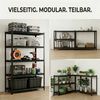 SR2B Premium Schwerlastregal Schwarz – 875 kg belastbar, wasserfest, matte laminierte Böden, 5 verstellbare Ebenen, teilbares Steckregal 180x90x40 cm Bild 5