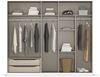 rauch Kleiderschrank Alba, Drehtürenschrank, Garderobenschrank, 5-türig, mit Spiegel, 4 Kleiderstangen, 5 Einlegeböden und Schubladeneinsatz, Farbe Grau metallic, Schwarz, Griffstange Grau metallic, Schwarz, 226x197x54cm Bild 5