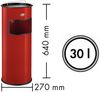 WESCO 150601-03 Standascher 30 in NEUSILBER mit Sieb und 30 Liter Abfallvolumen / Mülleimer / Ascher Bild 2