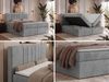 Boxspringbett INERO 140x200 mit Matratze H3 und Topper T25, 7-Zonen-Multipocket-Kern, zwei Bettkästen, Doppelbett, gepolstert Kopfteil - Hellgrau Velvet Bild 2
