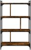 vidaXL Bücherregal 4 Böden Räuchereiche 76x32x123 cm Holzwerkstoff 833937 Bild 3