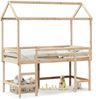 vidaXL Hochbett mit Leiter und Dach 90x190 cm Massivholz Kiefer 3282154 Bild 2