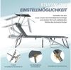 HOMECALL XXL-Sonnenliege aus Aluminium mit Dach und Quick-Dry-Schaum, max. Belastung bis 150 kg, Textilene anthrazit, 200x70 cm Bild 3