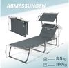 HOMECALL XXL-Sonnenliege aus Aluminium mit Dach und Quick-Dry-Schaum, max. Belastung bis 150 kg, Textilene anthrazit, 200x70 cm Bild 4