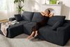 Patbrela Ecksofa Couch L-Form,Sofa Links Samtstoff Vierersofa mit Liegefläche Bild 1