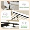 Merax Doppelbett 160x200cm, Polsterbett mit höhenverstellbarem Stauraum-Kopfteil, Hydraulisches Bett mit LED-Beleuchtung & USB/Type-C Ladestation, Samt, Beige Bild 5