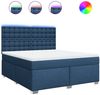 vidaXL Boxspringbett mit Matratze Blau 180x200 cm Stoff 3292887 Bild 2
