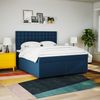 vidaXL Boxspringbett mit Matratze Blau 180x200 cm Stoff 3292887 Bild 4