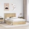 vidaXL Aufbewahrungsbett Sonoma-Eiche 140 x 190 cm Holzwerkstoff 3411210 Bild 3