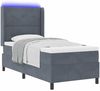 vidaXL Boxspringbett mit LED-Lichtleisten Dunkelgrau 90 x 190 cm Samt 3343845 Bild 2