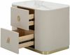 Dmora Nachttisch Christov, Niedrige Kommode, Tisch, Multifunktionaler Nachttisch, 60x40 h47 cm, Creme und Gold Bild 5
