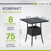 Juskys Polyrattan Gartentisch Yoro wetterfest - Balkontisch 60x60 cm eckig - Rattan Beistelltisch mit Glasplatte - kleiner Tisch für Balkon - Schwarz Bild 3