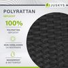 Juskys Polyrattan Gartentisch Yoro wetterfest - Balkontisch 60x60 cm eckig - Rattan Beistelltisch mit Glasplatte - kleiner Tisch für Balkon - Schwarz Bild 4