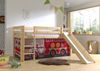 Vipack 'Pino' Halbhochbett 90x200 cm, natur, Kiefer massiv, mit Rutsche und Textilset 'Fire Rescue' Bild 2