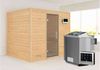 Karibu Sauna Sonara + 9kW BIO-Kombiofen mit ext. Steuerung Easy Graphit-Ganzglastür Bild 5