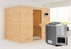 Karibu Sauna Sonara + 9kW BIO-Kombiofen mit ext. Steuerung Easy Graphit-Ganzglastür Bild 4