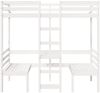 vidaXL Hochbett mit Schreibtisch & Stühlen Weiß 90x200 cm Kiefernholz 3308554 Bild 5