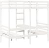 vidaXL Hochbett mit Schreibtisch & Stühlen Weiß 90x200 cm Kiefernholz 3308554 Bild 2