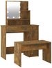 vidaXL Schminktisch-Set mit LED Räuchereiche Holzwerkstoff 3114120 Bild 2