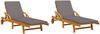 vidaXL Sonnenliegen 2 Stk. mit Auflagen 200x68x83 cm Massivholz Akazie 3206373 Bild 2