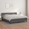 vidaXL Boxspringbett mit Matratze Grau 180x200 cm Kunstleder 3130797 Bild 1