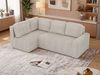 Eckcouch NESSARO COR L mit Schlaffunktion, L-förmiges Sofa mit DL-System, Bettkasten, Bonellfederkern, Sofa mit Stauraum - Beige Cord - Links Seite Bild 4