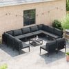 vidaXL Gartensofa-set mit Kissen 11 pcs Schwarz Stahl 3379018 Bild 3