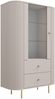 AX LIVING Vitrine Halay Beige, 1 Tür & 2 Schubladen Moderne Rillenstruktur, mit runden Kanten Bild 3